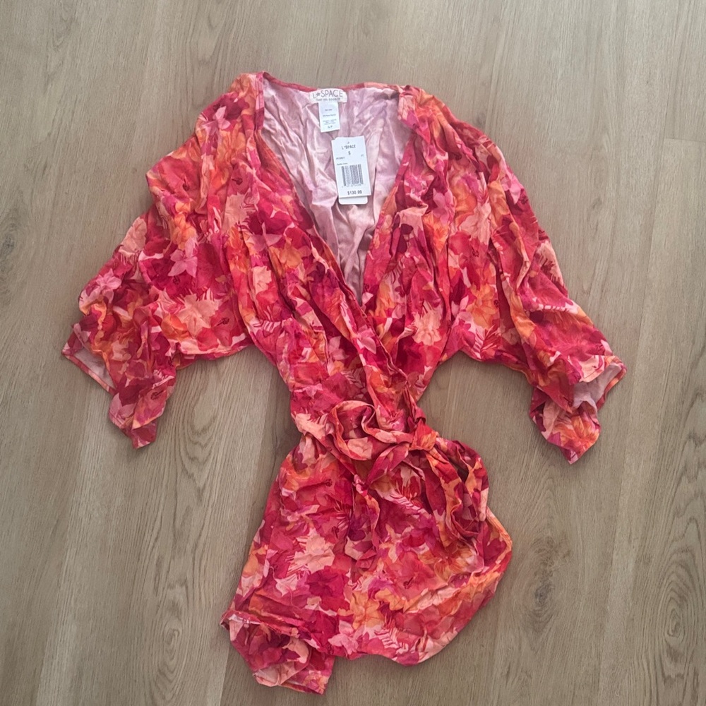 L*Space Vibrant Red and Orange Midi Dress